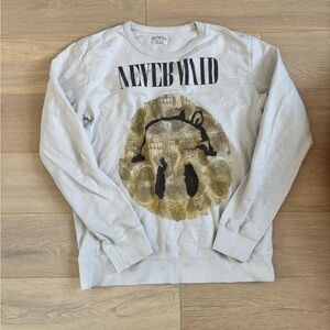 All Saints White and Gold Graphic Crewneck Sweater